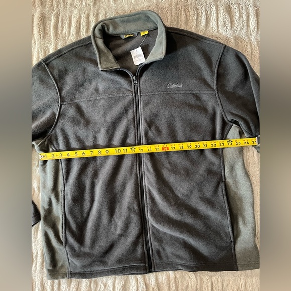 Cabelas Jacket Mens Gray Fleece Full Zip Outdoors Coat. - Picture 9 of 12
